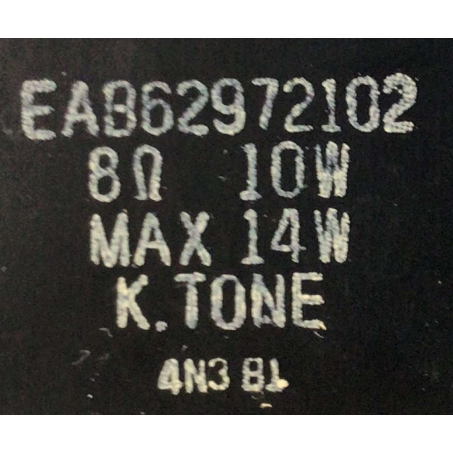 KIT DE BOCINAS (2PZS) LG / NUMERO DE PARTE EAB62972101 / 8Ω  10W / MAX 14W / K.TONE / 4N404 / EAB62972102 / 8Ω  10W / MAX 14W / K.TONE / 4N381 / MODELO 55LB5900-UV  - Imagen 3